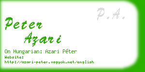 peter azari business card